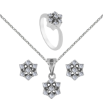 Elegant Diamond Floral Jewelry Set