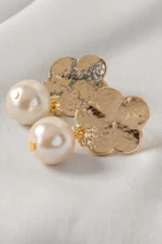 Flower Pearl Drop Earrings